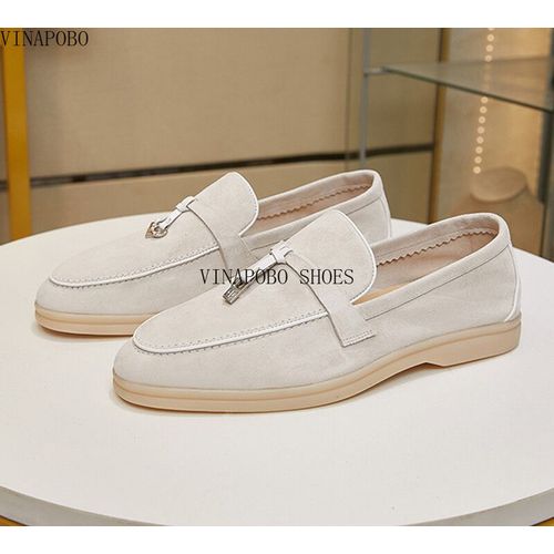 Chaussures Mocassins Plats En Cuir Suédé Pour Femmeschaussures De Marche Enfilerpendentif Pomponmarque Décontractéehaute Qualité