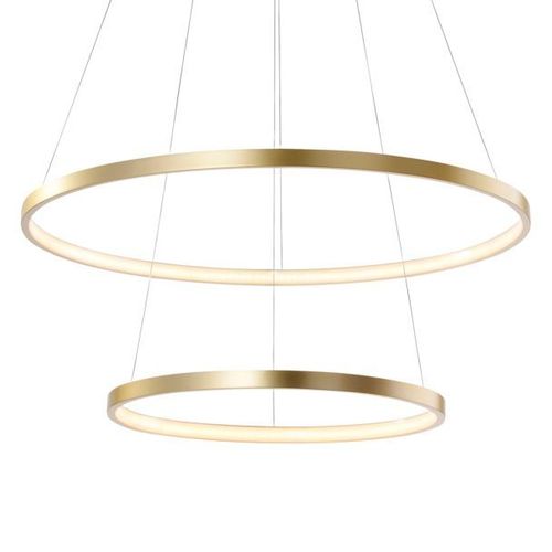 Suspension Led Circle Dorée, À 2 Lampes