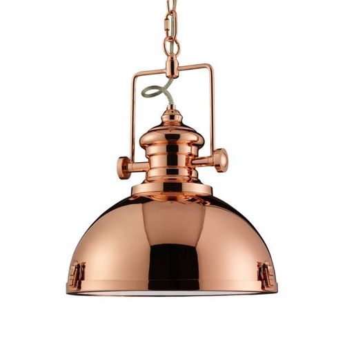 Suspension Metal Cuivrée, Style Industriel