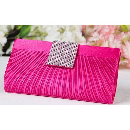 Satin Fashion sac pour femmes strass Hand hold sac banquet sac rose rouge