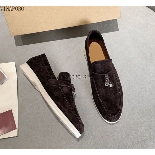 Chaussures Mocassins Plats En Cuir Suédé Pour Femmeschaussures De Marque Décontractées Enfilerchaussures De Marche Confortablesparker Rondpendentif Pompon