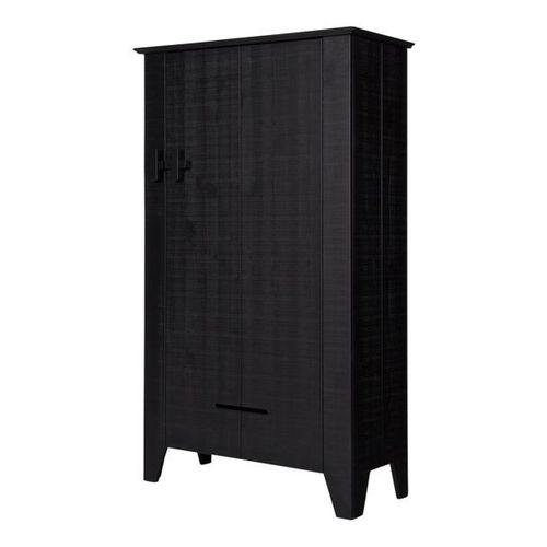 Armoire 1 Porte 85x38x142 Cm En Bois Noir