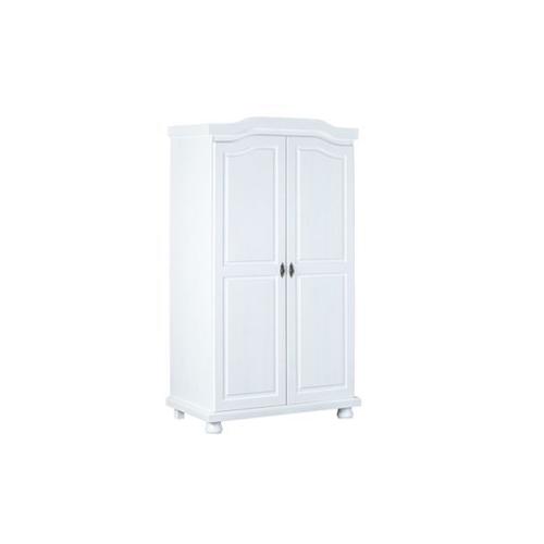 Armoire 2 Portes En Pin Massif Blanc - Chambery