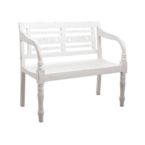 Banc 2 Places En Acajou Blanc Antique