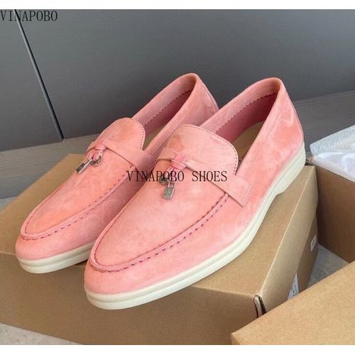 Chaussures Mocassins Plats En Cuir Suédé Pour Femmeschaussures De Marque Décontractées Enfilerchaussures De Marche Confortablesparker Rondpendentif Pompon