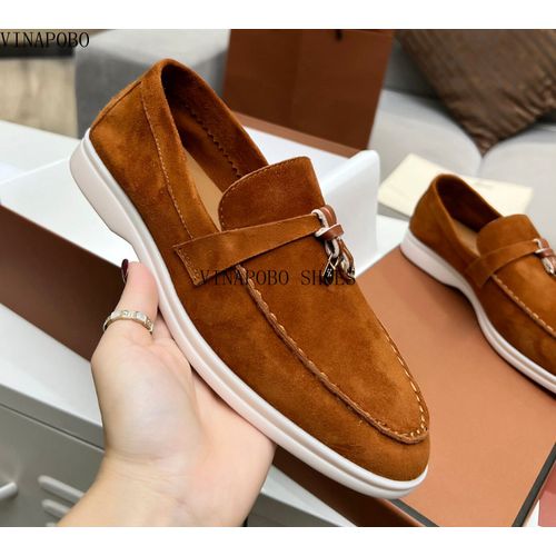 Chaussures Mocassins En Cuir Véritable Pour Femmeschaussures De Marche Plates Décontractéespendentif Pomponmarque De Luxehaute Qualité