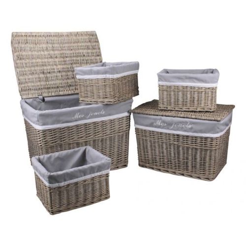 Coffre À Jouet En Osier Gris