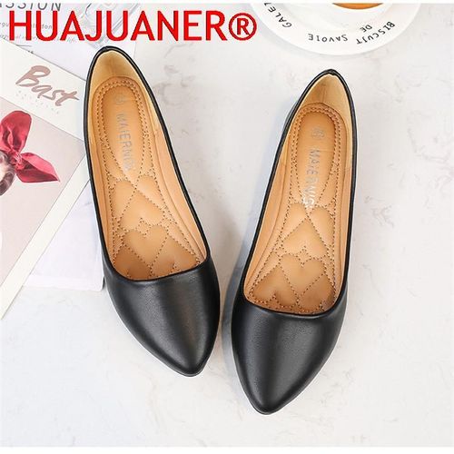 Mocassins Pointus À Enfiler Pour Femmes,Chaussures Plates Pour Femmes Enceintes,Talon Bas Simple Peu Profond,Grande Taille 44 45 46