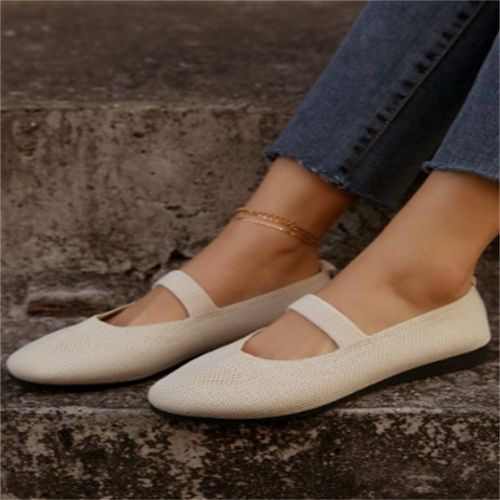 Chaussures Ballerines Tricotées Rétro Pour Femmesmocassins En Maille Respirantechaussures Paresseuses Enfilermocassins De Ballerineprintemps