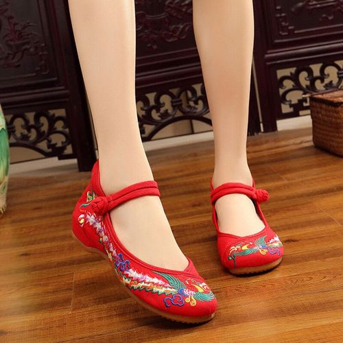 Chaussures Chaussures En Toile Florale Brodée Chinoise Pour Femmesmocassins Plats Décontractésancienne Ballerine De Pékintraditionnelle Chinoise