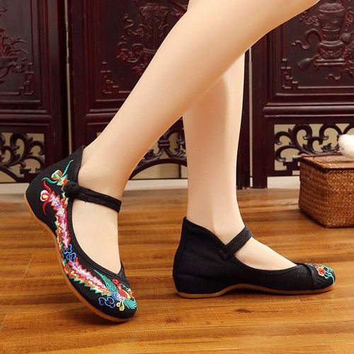 Chaussures Chaussures En Toile Florale Brodée Chinoise Pour Femmesmocassins Plats Décontractésancienne Ballerine De Pékintraditionnelle Chinoise