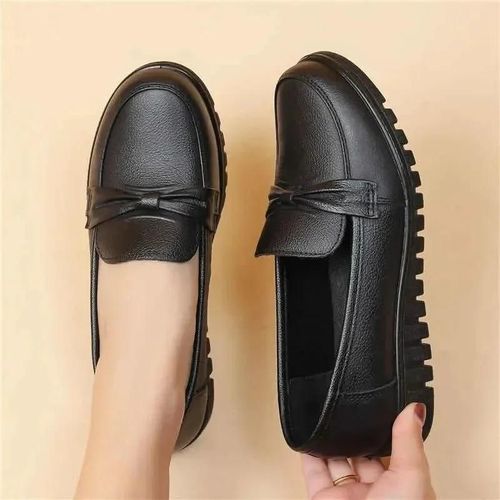Chaussures Mocassins Tête Ronde Pour Femmeschaussures En Cuir Souple Imperméableschaussures Décontractées Polyvalenteschaussures De Printemps Bassesdocument Solide