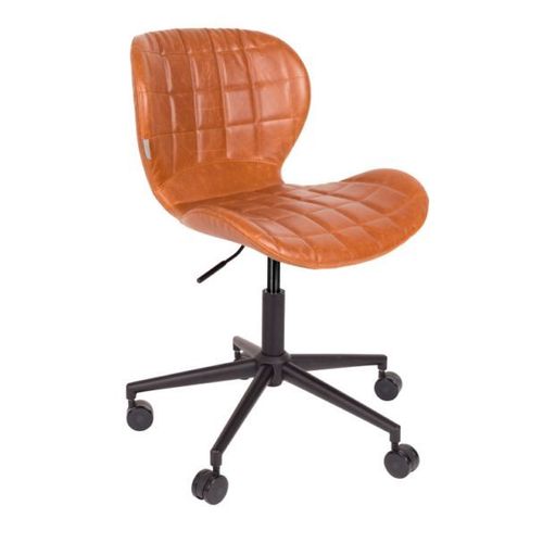 Chaise De Bureau Vintage En Pu Marron - Omg