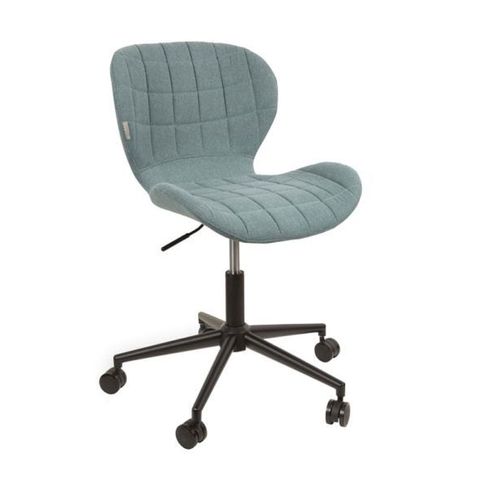 Chaise De Bureau Vintage En Tissu Bleu - Omg