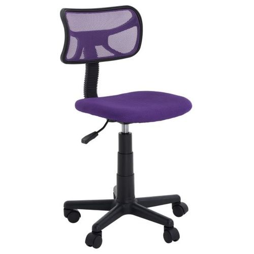Chaise De Bureau Pour Enfant Milan Fauteuil Pivotant Et Ergonomique, Siège À Roulettes Avec Hauteur Réglable, Mesh Violet