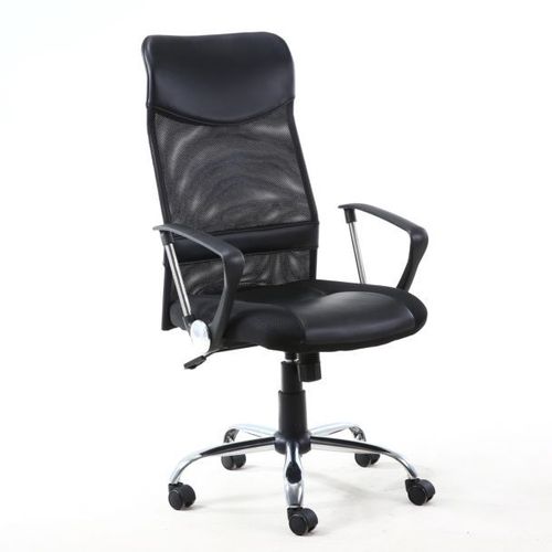 Fauteuil De Bureau Campus Inclinable En Simili Cuir Noir Reglable En Hauteur Et Angle Du Dossier Réglable.