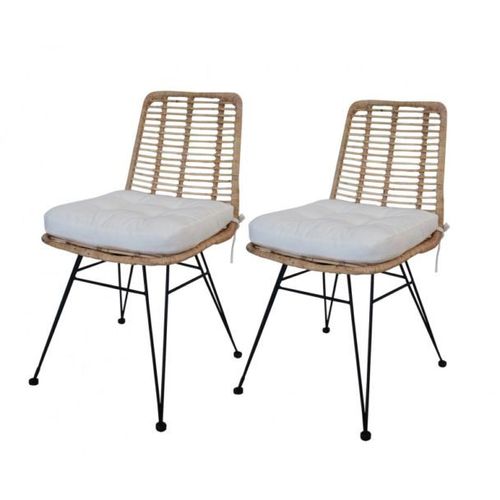 Lot 2 Chaises En Rotin Naturel - Kandy