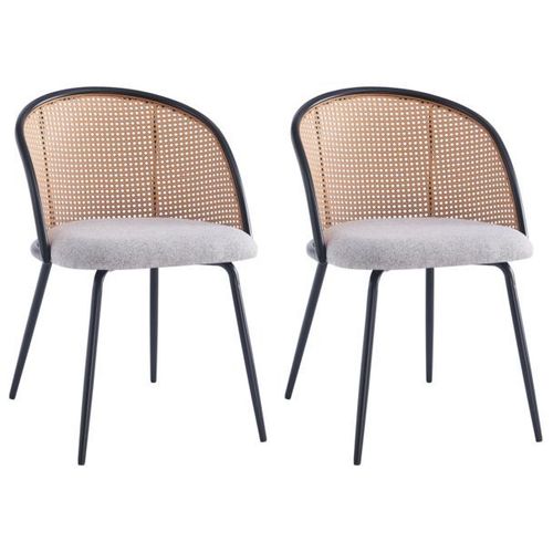 Lot De 2 Tabourets De Bar Metal Noir Industriels Suedine Noir - Nordlys