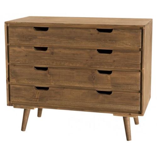 Commode 4 Tiroirs 80x40x67 Cm En Sapin - Borlo