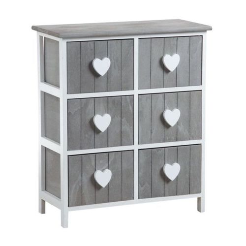 Commode 6 Tiroirs Avec Coeurs