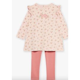 Chemise De Nuit En Jersey À Imprimé Fleuri Et Pantalon En Côtes (Sergent Major)