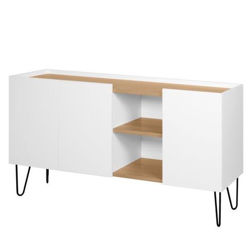 Buffet Nina Chêne Clair Et Blanc 180 X42 - Temahome