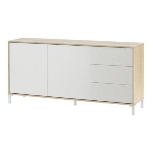 Buffet Amaya 2 Portes Et 3 Tiroirs L154cm - Blanc / Bois