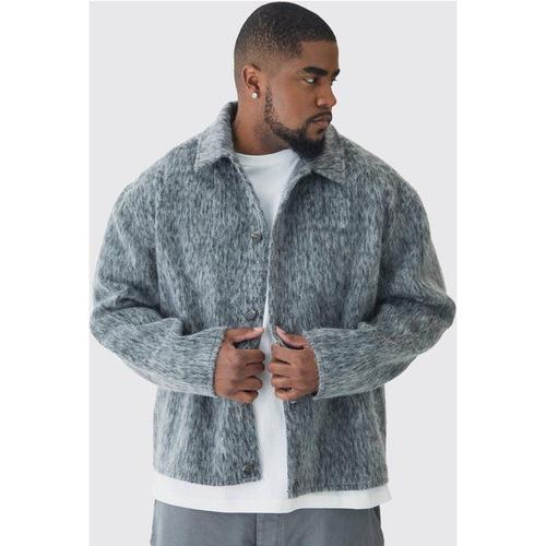 Grande Taille - Surchemise Brossée Homme - Gris - Xxxxl, Gris