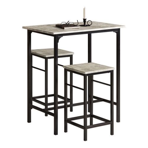 Set De 1 Table + 2 Tabourets Table Mange-Debout Table Haute Cuisine Ensemble Table De Bar - Sobuy Ogt10-Hg