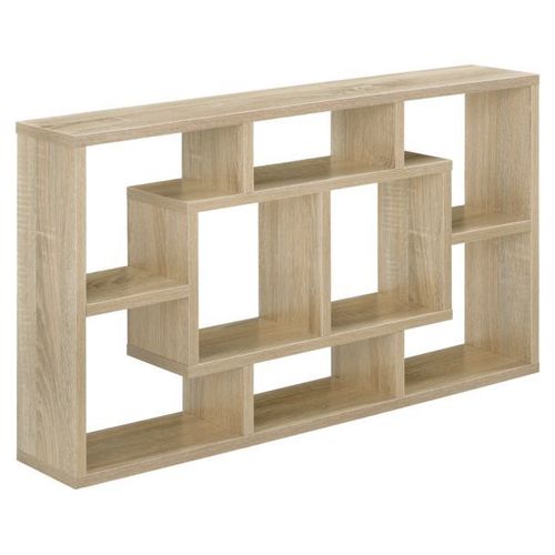 [En.Casa] Étagére Murale Design Avec 8 Surface De Stockage Effet Hêtre 85 X 47,5 X 16 Cm