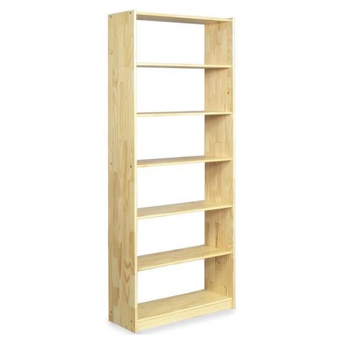 Etagère Regale Rangement Sur Pied Ou Étagère Murale Avec 7 Tablettes, En Pin Massif Vernis Naturel