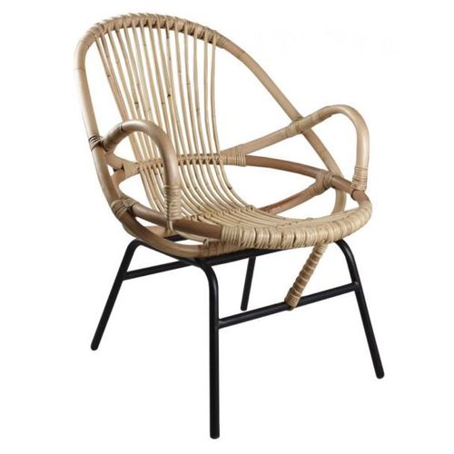Fauteuil Coquille En Rotin Et Métal Ema