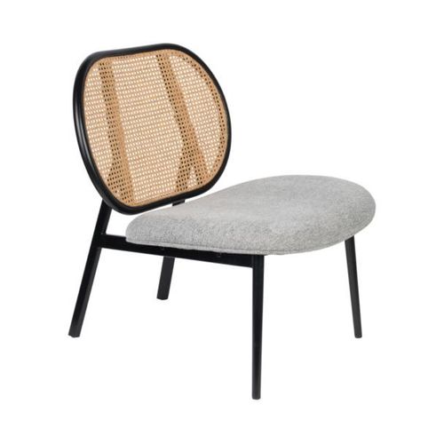 Fauteuil 78,6x70x84,1 Cm En Cannage Tissu Gris - Spike