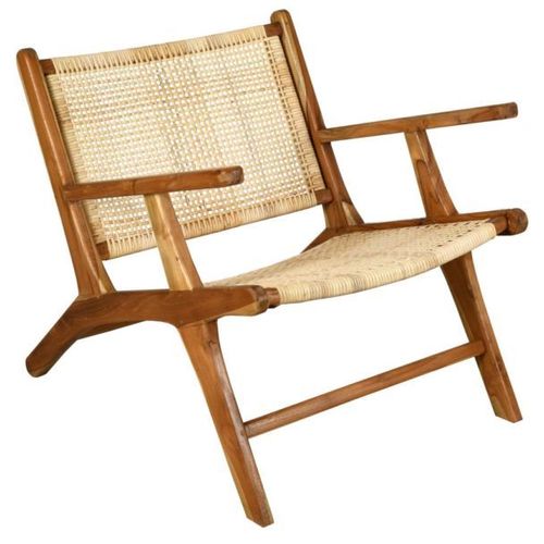 Fauteuil En Teck Et Cannage Rotin