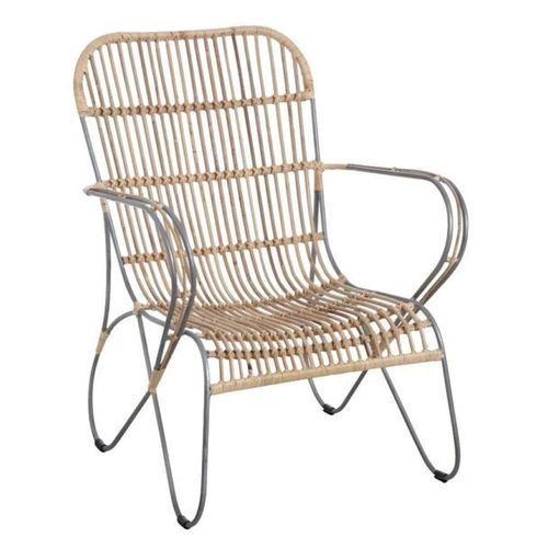 Fauteuil En Métal Et Rotin Naturel