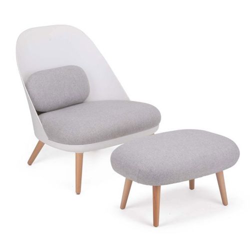 Sobuy Fst63-Hg Fauteuil Relax Avec Repose-Pieds Tabouret Chauffeuse Salon Chambre Fauteuil De Relaxation Confortable De Qualite Luxe