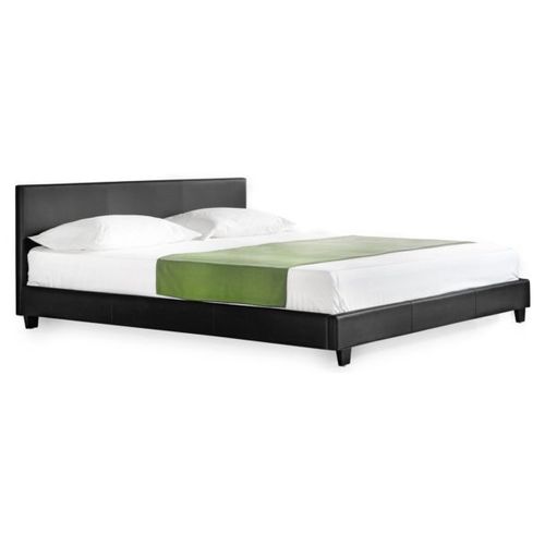 Corium Lit Capitonné 'barcelona' (180 X 200cm)(Noir)- Avec Cuir Synthétique, Housse En Cuir Synthétique , Moderne , Avec Sommier À Lattes