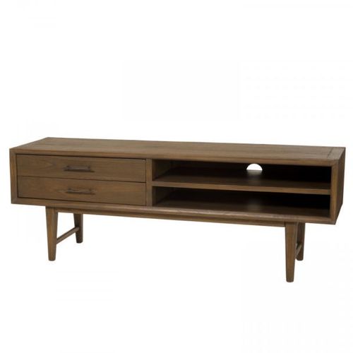 Meuble Tv Marron 2 Tiroirs 2 Niches Bois Mindi - Laure