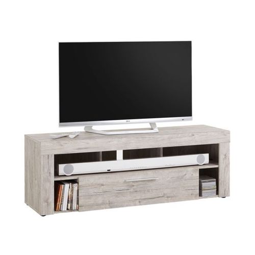 Meuble Tv 1 Tiroir 150 Cm Chêne Grisé - Verso
