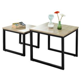 Tables Basses Gigognes - Set De 2 - Lot De 2 Tables D'appoint Empilables - Sobuy Fbt42-N