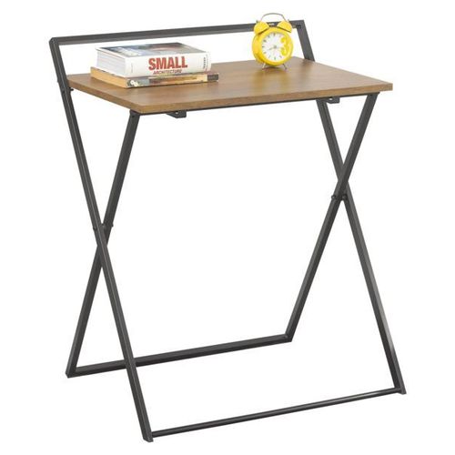 Sobuy Fwt88-Fbureau Pliant Pour Petits Espaces, Bureau D'ordinateur Table DEtude Bureau Portable À Domicile, Salon, Chambre, Aucun Assemblage Requis Design Industriel
