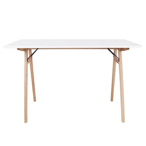 Bureau 120x60x75,5 Blanc Et Naturel - Kongas