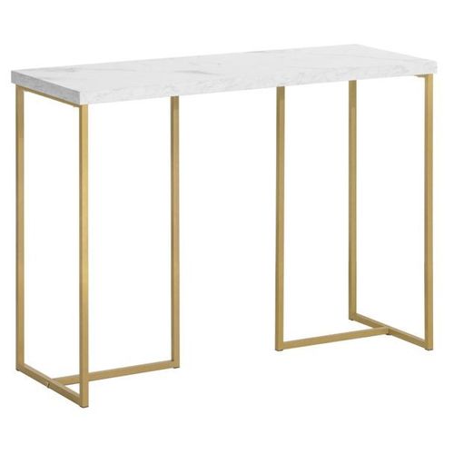 Sobuy Table Console Table D'appoint Bout De Canapé Table DEntrée Effet Marbre Cadre En Fer, Fsb58-G