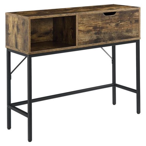 Table Console Tranemo 92 X 30 X 80 Cm Effet Bois Foncé Noir [En.Casa]