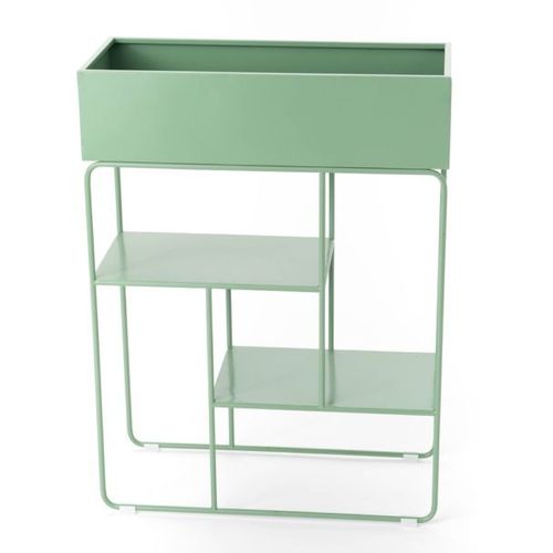 Console Porte-Plante En Métal Vert 60x25x80