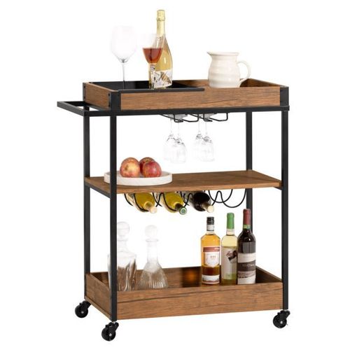 Sobuy Desserte De Cuisine Roulante Chariot De Service À Roulettes Étagère De Cuisine, Svw19-N