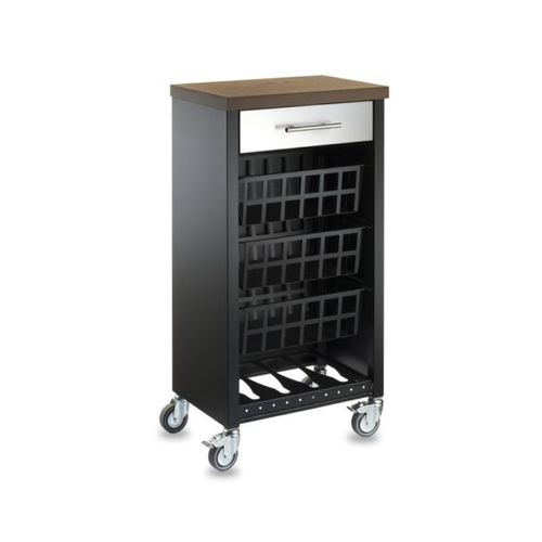 Don Hierro - Desserte De Cuisine Kara, Noir-Inox-Bois