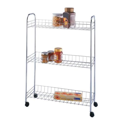 Etagère À Roulettes Gain De Place - Acier Chromé
