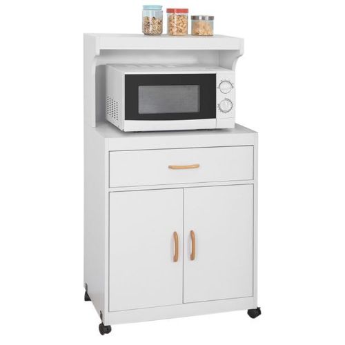Desserte Micro-Onde À Roulettes Meuble De Rangement Cuisine - Sobuy Fsb12-W