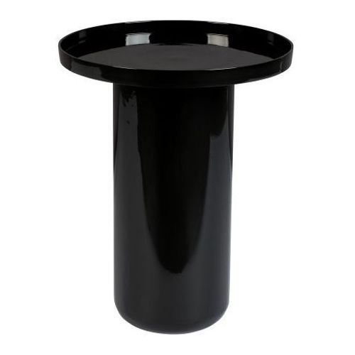 Table D'appoint Ronde 40x51,5 Cm En Aluminium Et Émail Noir